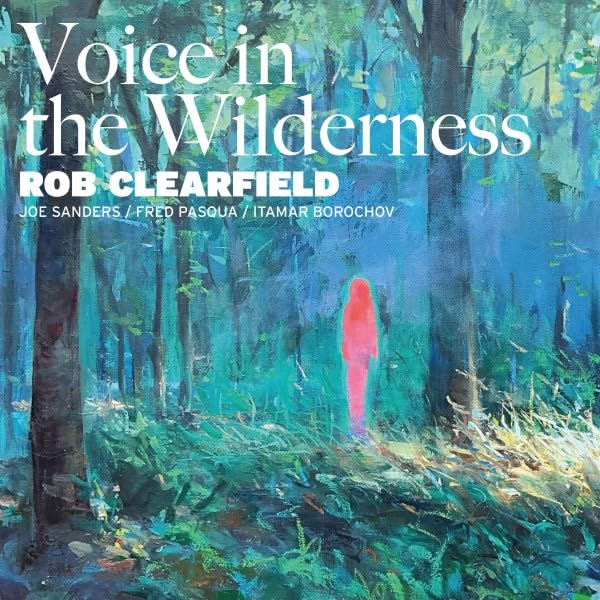 CD cover: abstract blue forest painting with a red figure.