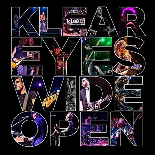 CD cover for Klear’s “Eyes Wide Open” featuring band performance photos.