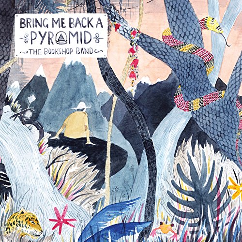 Painted CD cover with a pyramid, snake, and figure in a landscape.