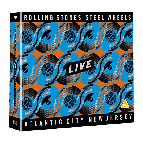 Rolling Stones “Steel Wheels Live” Blu-ray case with repeating wheel pattern.