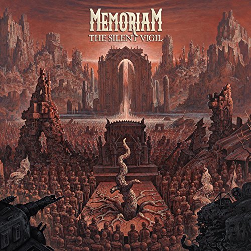 Dark fantasy album cover depicting a ruined city and a lone figure.