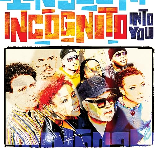 Incognito album cover, "Into You," featuring a group portrait of musicians.