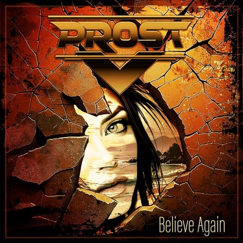 CD cover for Prost's "Believe Again" featuring a woman's face and landscape.