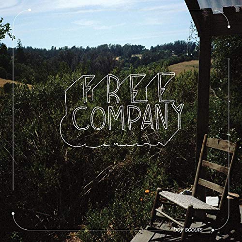 CD cover for Boy Scouts’ “Free Company” with nature scene and text.