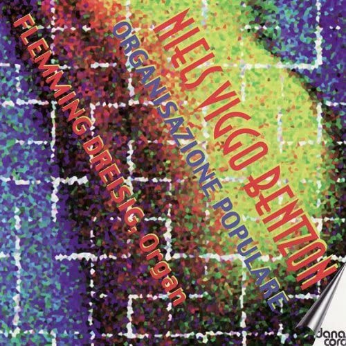 CD cover with colorful pixelated background and bold text: "Flemming Dreisig - Bentzon.