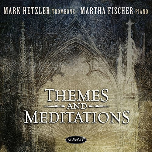 CD cover for "Themes and Meditations" featuring a gothic cathedral illustration.