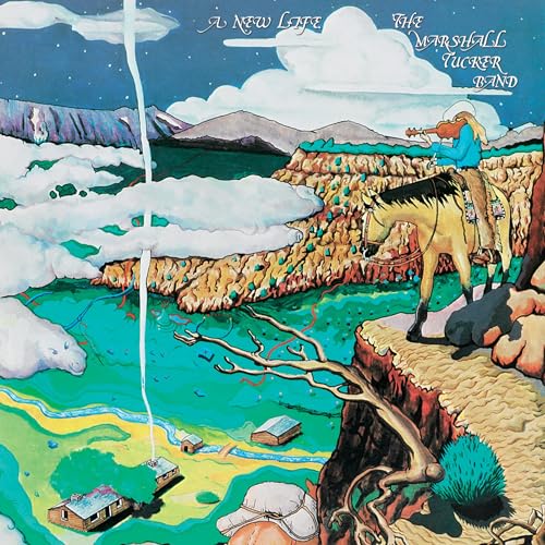 Album cover for The Marshall Tucker Band’s “New Life” with surreal landscape.