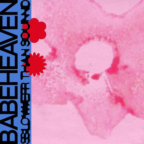 Babeheaven album cover: pink textured background, skull, and red floral shapes.