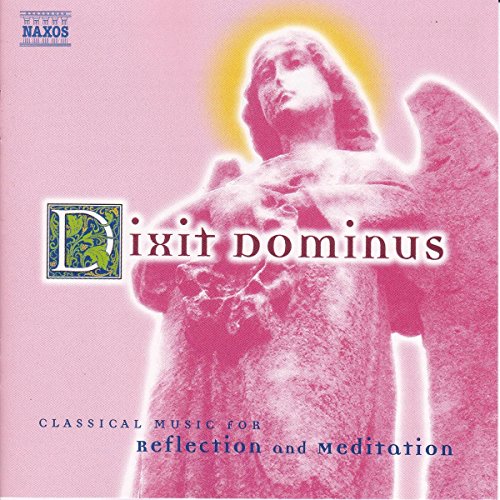 CD cover: pink background with angel statue and text “Dixit Dominus”.