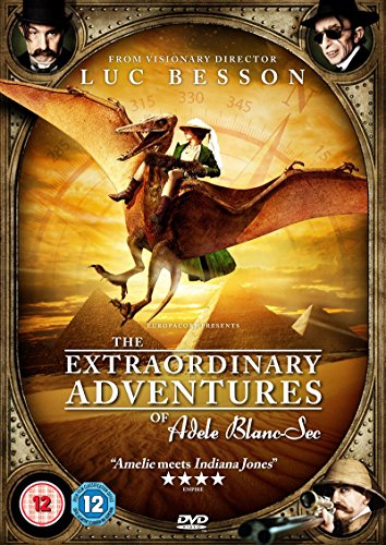 DVD cover: girl riding a pterodactyl over pyramids and desert.