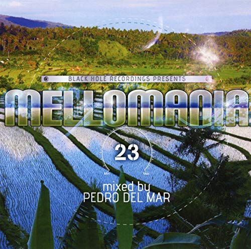 CD cover for "Mellomania 23" by Pedro Del Mar, featuring rice terraces.