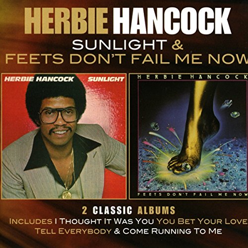 CD cover featuring Herbie Hancock portrait and a foot graphic for two classic albums.
