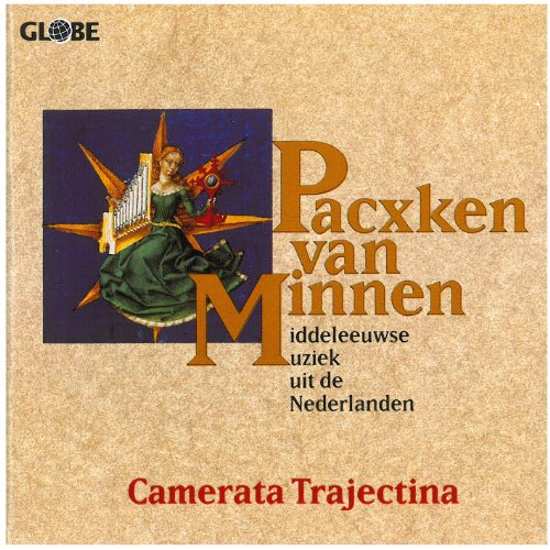 CD cover: woman with a portative organ against a sunburst and text.