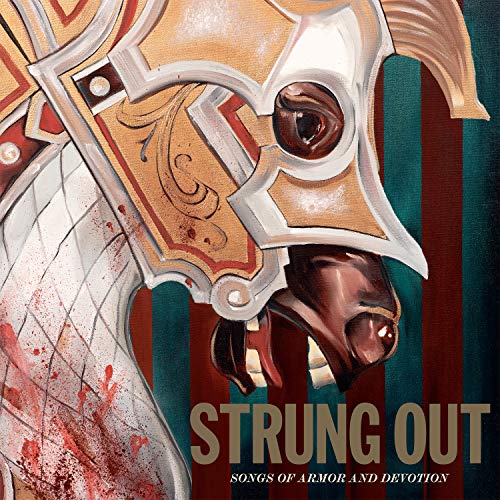 CD cover: armored horse head with blood, band name "Strung Out".