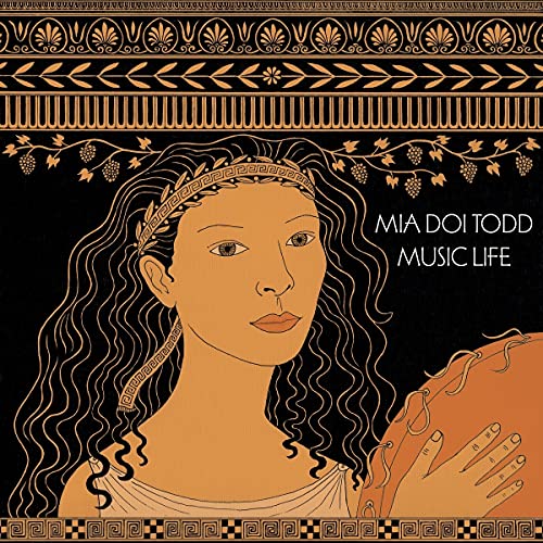 Album cover for Mia Doi Todd’s “Music Life” featuring a stylized portrait.