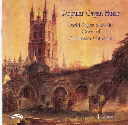 CD case featuring Gloucester Cathedral, likely with organ pipes depicted.