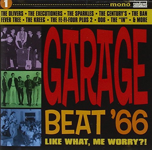 CD cover for "Garage Beat '66" featuring band photos and bold text.