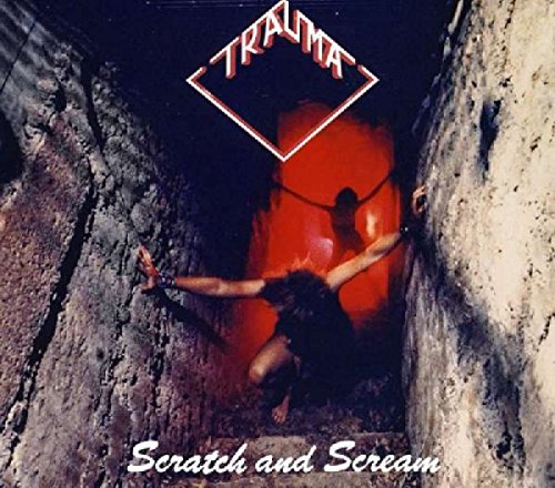 CD cover for Trauma’s “Scratch and Scream” featuring a figure in a tunnel.