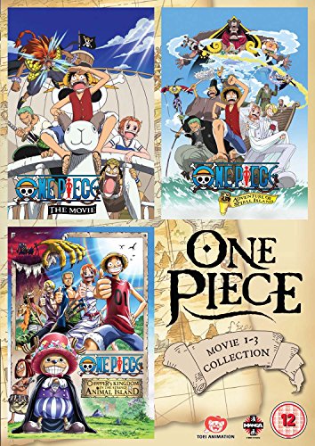 DVD cover art for One Piece Movie Collection 1 featuring anime characters on map background.