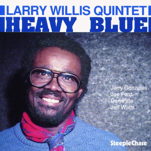CD cover for Larry Willis Quintet’s “Heavy Blue” featuring a portrait of Larry Willis.