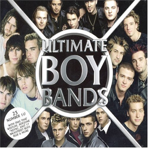 CD cover featuring a collage of male pop singers and the text "Ultimate Boy Bands.