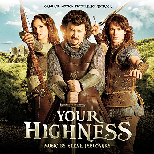 CD cover for “Your Highness” soundtrack featuring three characters in medieval attire.
