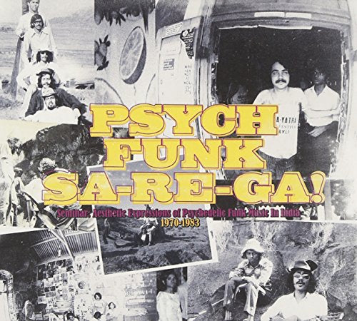 CD cover with collage of vintage photos, text “Psych-Funk Sa-Re-Ga!”.
