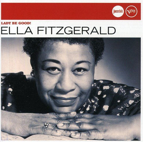 Black and white portrait of Ella Fitzgerald on a CD cover.