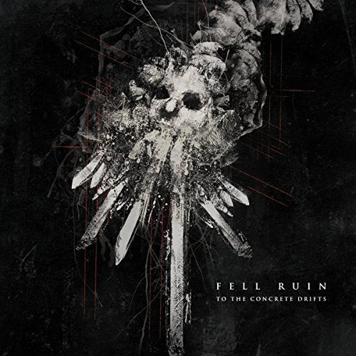 CD cover with a distressed, fragmented skull and red geometric lines.