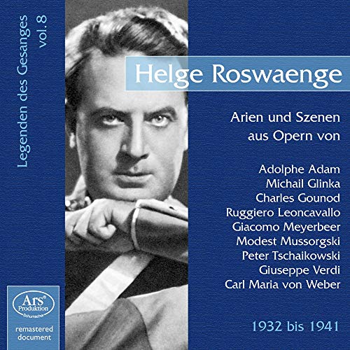 CD cover featuring a black and white portrait of opera singer Helge Roswaenge.