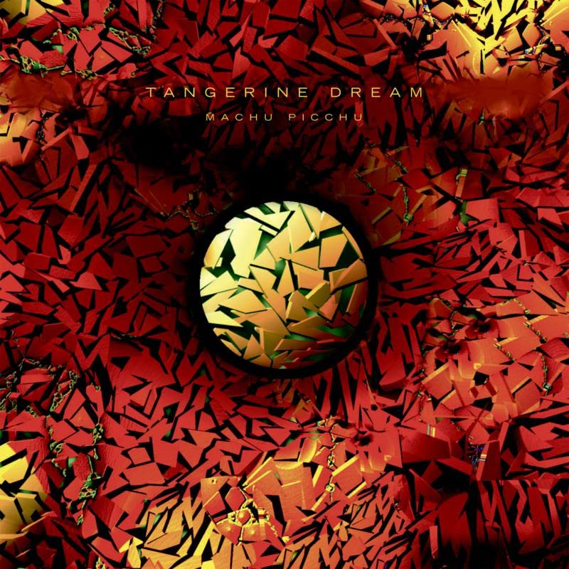 Tangerine Dream’s “Machu Picchu” LP cover: red abstract shapes with a central orb.