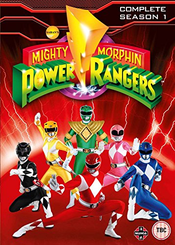 Mighty Morphin Power Rangers Season 1 DVD cover with six rangers posing.