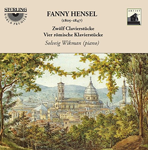 CD cover for Fanny Hensel piano pieces with a painted Italianate landscape.