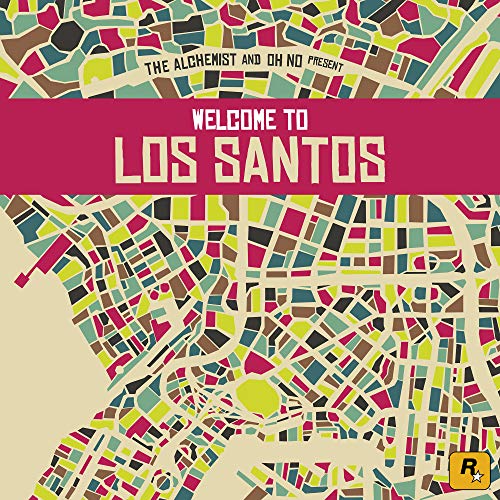Album cover for “Welcome to Los Santos” with a colorful city map.