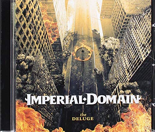 CD cover: apocalyptic cityscape with fire and a central figure.