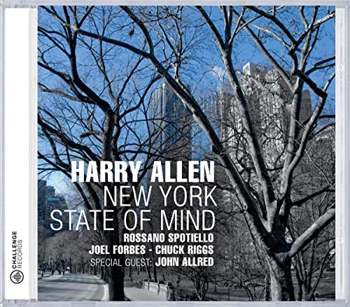 CD cover for “Harry Allen - New York State of Mind” with trees and skyline.
