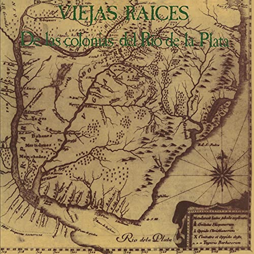 Vintage map-style album cover for "Viejas Raices - De Las Colonias Del Rio De La Plata.