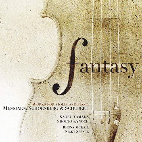 CD cover featuring a violin scroll, musical clef, and the word "fantasy".