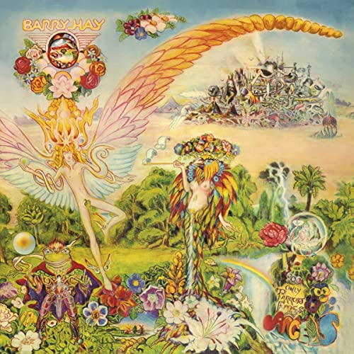 CD cover: Fantasy illustration with angels, parrots, frogs, and floral designs.