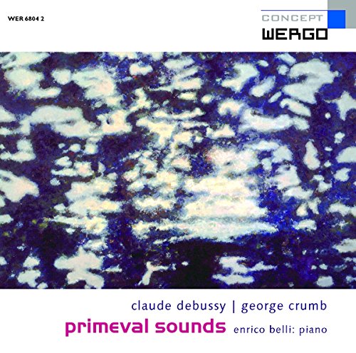 CD cover for "Primeval Sounds" featuring abstract blue and white imagery.