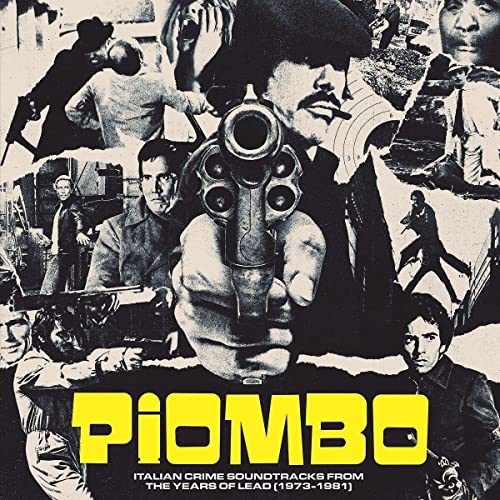 CD cover collage featuring a gun pointed towards the viewer and figures.