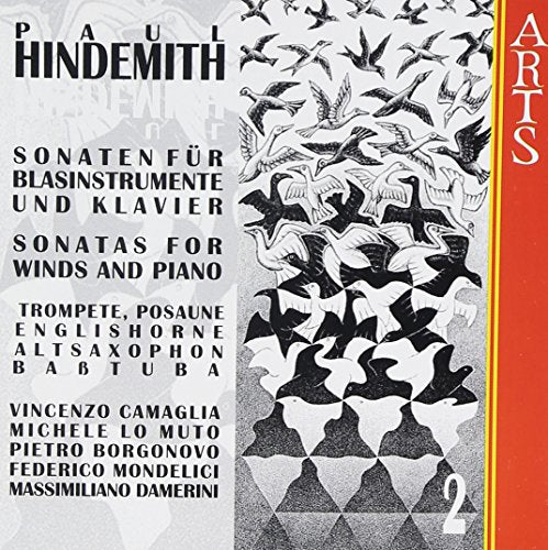 CD cover for Hindemith’s Sonatas for Wind and Piano, Vol. 2, with birds.