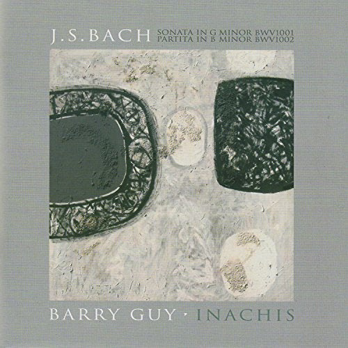 CD cover with abstract, textured shapes and text: Bach, Homburger, Guy.