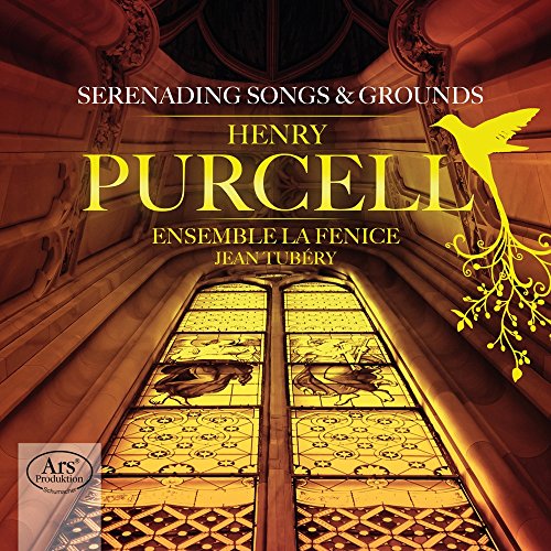 CD cover for Henry Purcell’s “Serenading Songs & Grounds” with bird illustration.