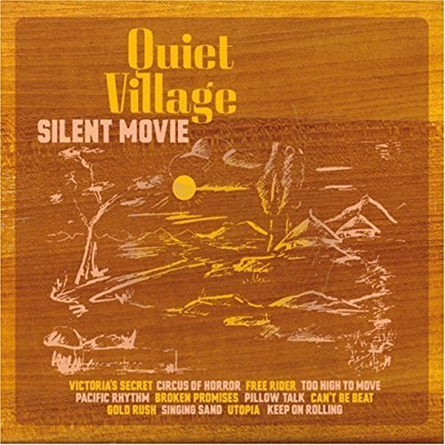 CD cover for "Quiet Village - Silent Movie" with a woodcut-style landscape.