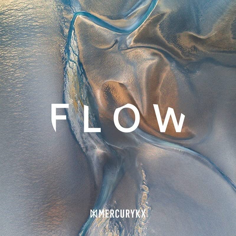 Album cover for "Flow" with abstract water patterns and white text.