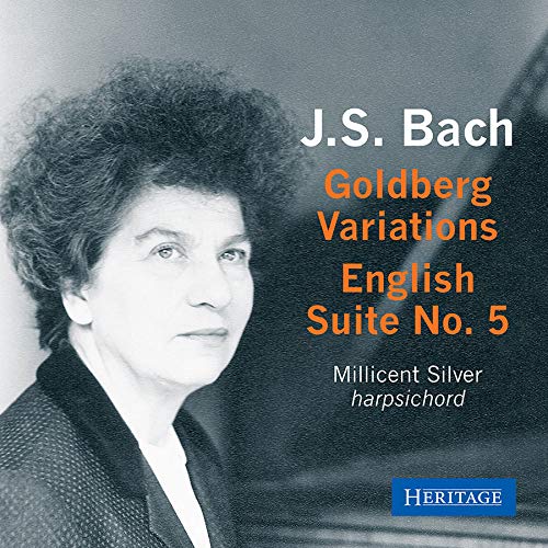 CD cover featuring Millicent Silver’s portrait and text: “J.S. Bach Goldberg Variations”.