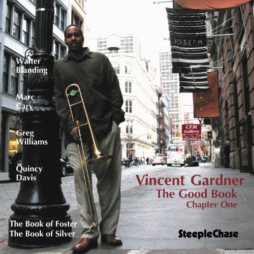 Vincent Gardner album cover featuring a trombonist in a city street.