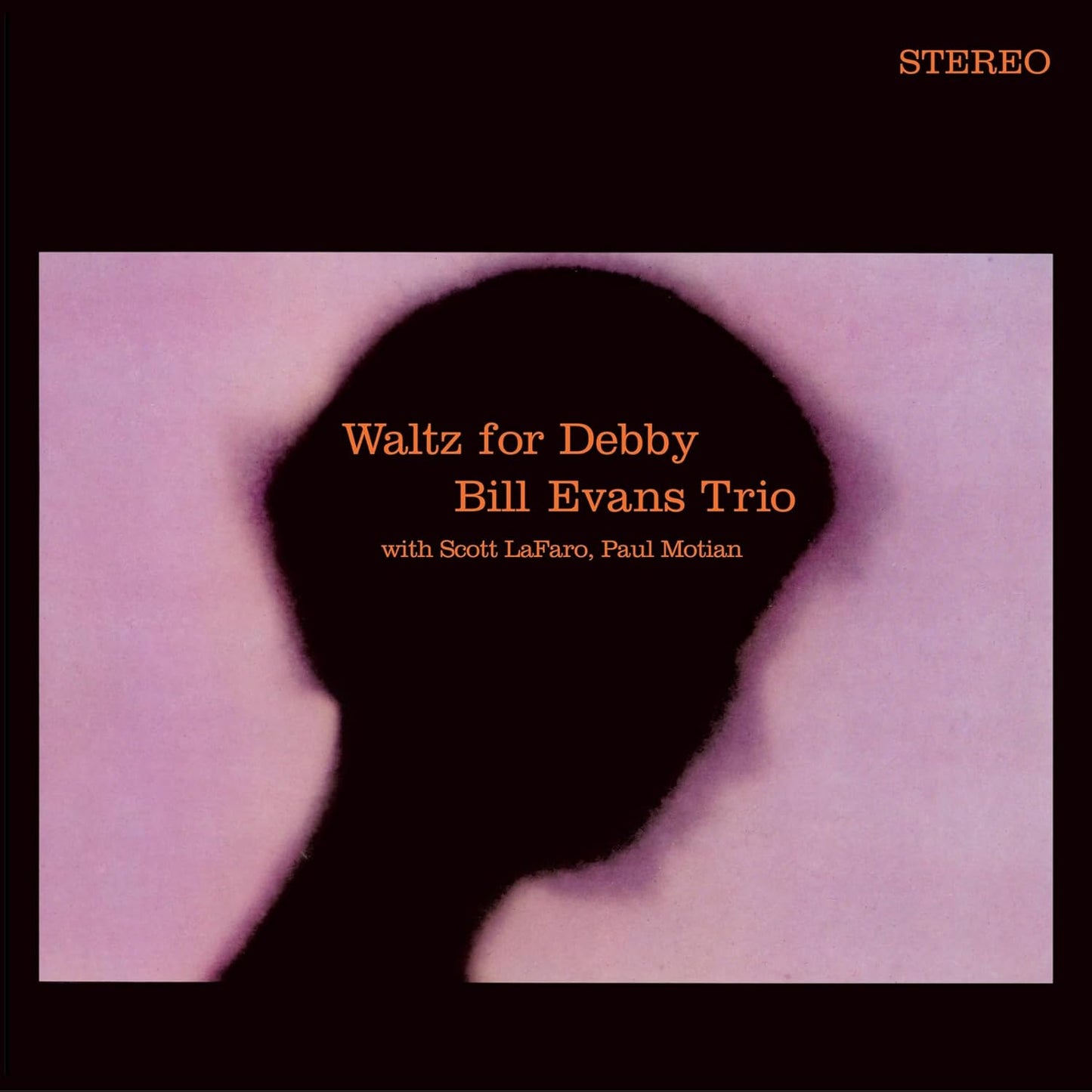Album cover for Bill Evans Trio’s “Waltz for Debby” with a silhouetted head.