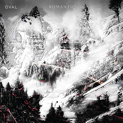 Black and white landscape album cover for Oval’s “Romantiq” vinyl.